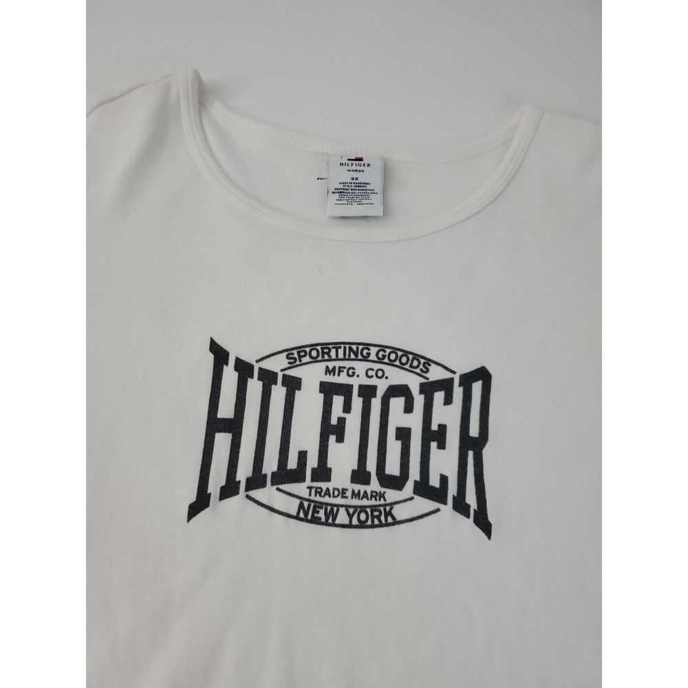 Tommy Hilfiger Sporting Goods Women's Short Sleeve Casual T-Shirt, White, 2X